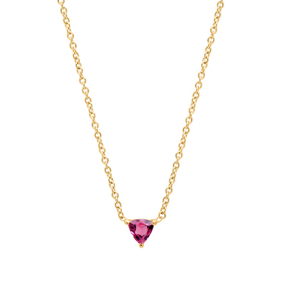 Pink topaz Trillion cut necklace
