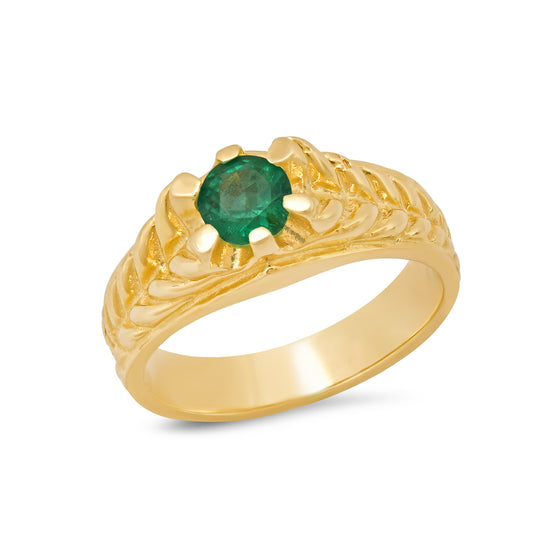 Braided emerald ring