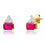 Ruby and diamond baguette stud earrings