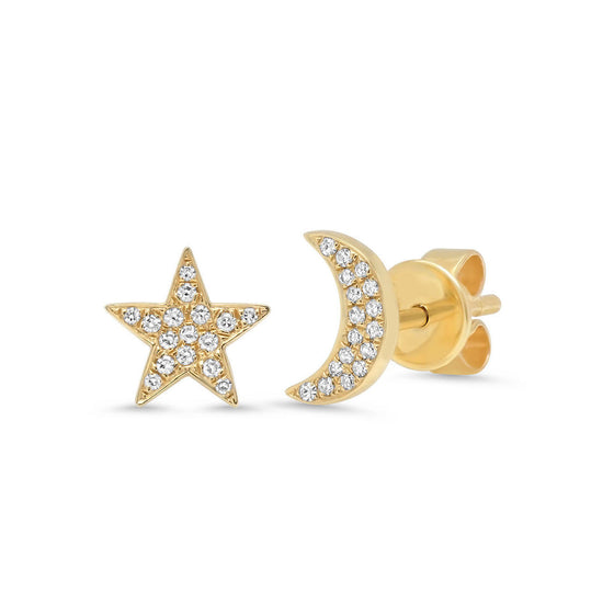 Pave Moon & Star Studs  - Online Exclusive
