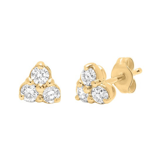 Diamond trio cluster stud