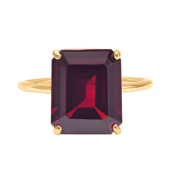 Garnet Emerald Cut Ring