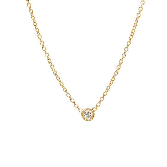 Dainty Single Diamond Necklace