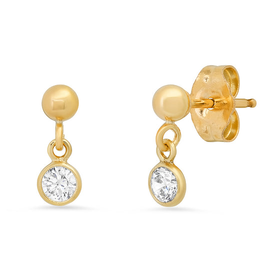 Mini sphere CZ Ball Drop Earring
