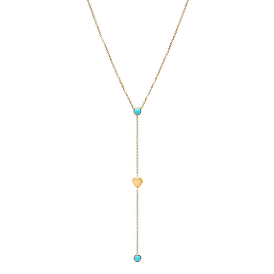 Turquoise and heart lariat