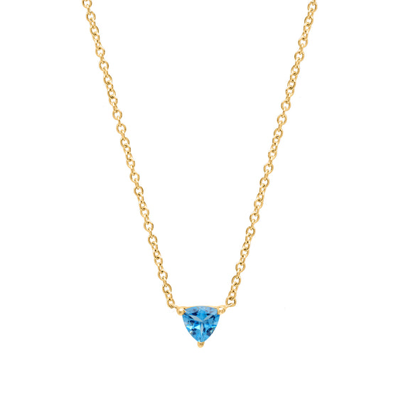Blue Topaz Triangle Necklace