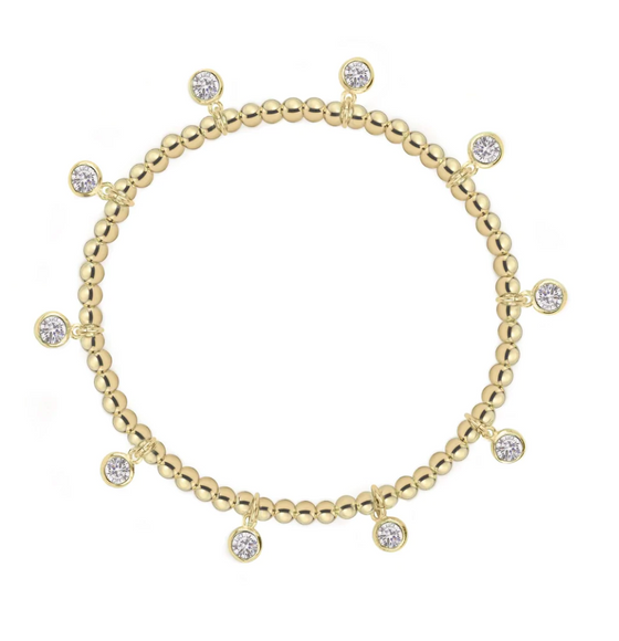 Gold beaded multi charm bracelet