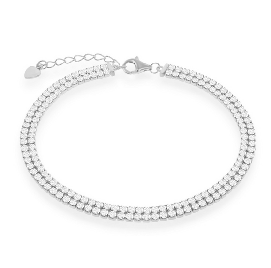 Double row tennis bracelet