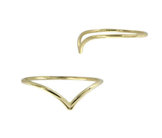 14k chevron ring