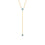 14 Karat Yellow Gold Blue Topaz Lariat Necklace 