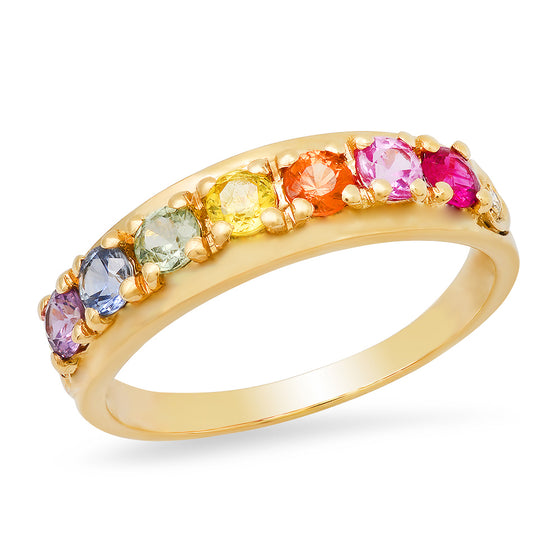 Rainbow sapphire ring