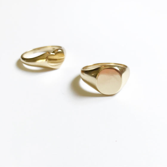 14k Heart & Oval Signet ring