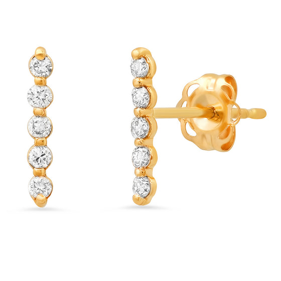 14k Diamond stick studs