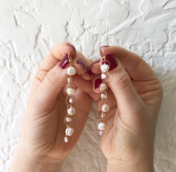 Orbit pearl earrings