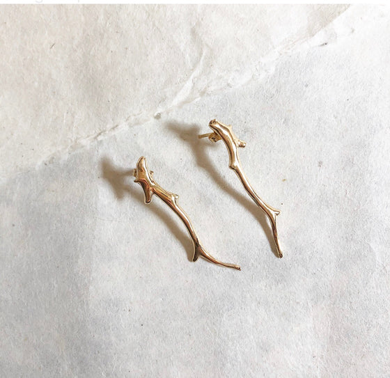 Coral branch 14k earrings