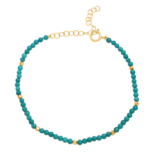 Golden Gem strand - turquoise - spaced
