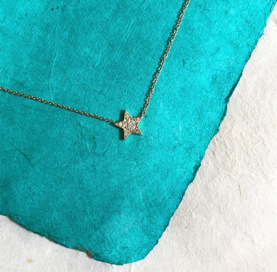 Diamond star necklace