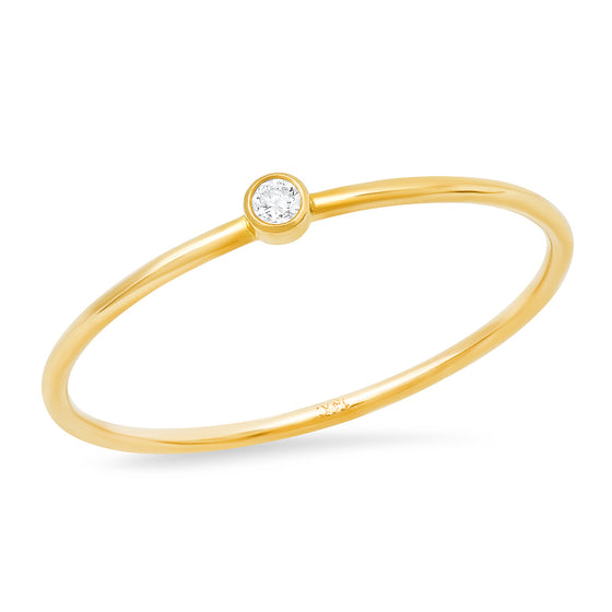 Diamond thin stacking ring