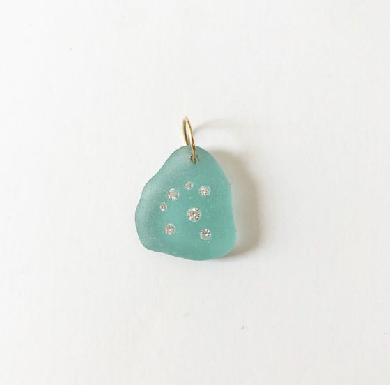 Aqua Sea glass - 7 diamond