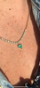 Diamond tennis necklace with emerald heart