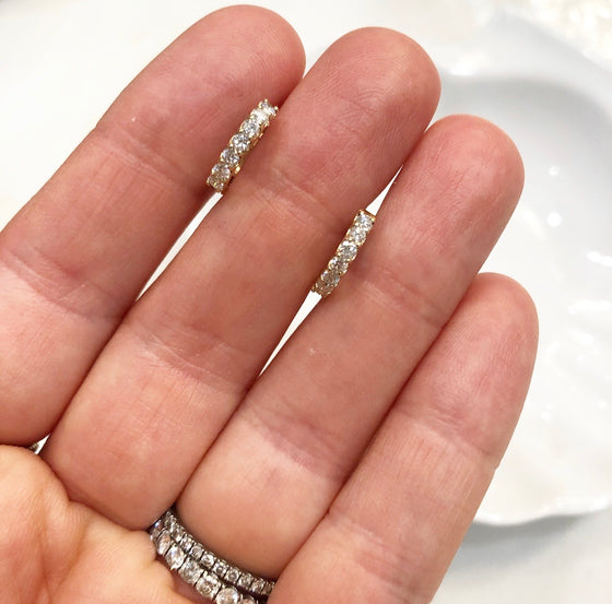 Diamond huggie hoops