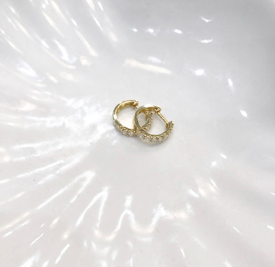 Diamond huggie hoops