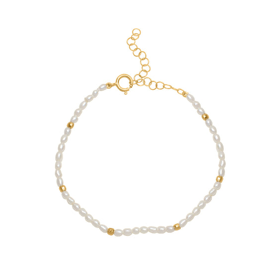 Golden Gem strand - pearl - spaced