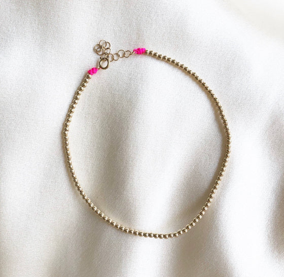 Gold Beaded anklet