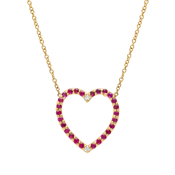 Ruby & diamond heart