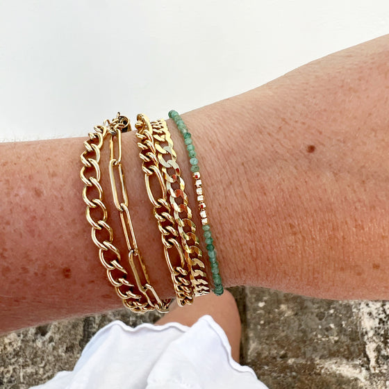 Golden gem bracelet - emerald