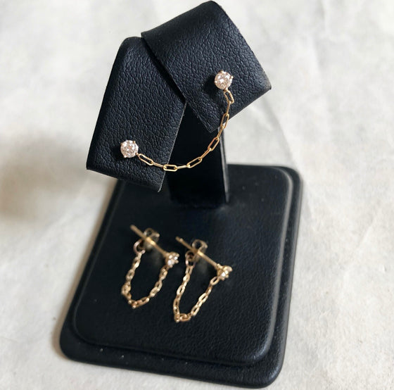 Diamond and chain earring no.2